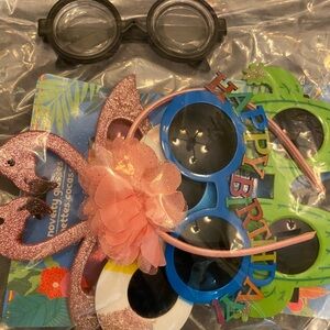 Colorful Novelty Glasses Set with Glitter and Floral Accents